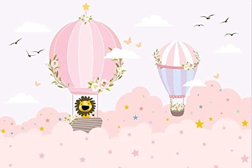 Benutzerdefinierte Wandbild Tapete Cartoon Wolken Heißluftballon Kleintier Kinderzimmer Wohnkultur Malerei Tapeten Wohnkultur fototapete 3d effekt Wohnzimmer Schlafzimmer kinderzimmer-200cm×140cm