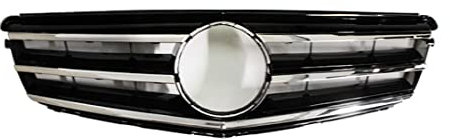 HZYCKJ Auto Kühlergrill Oberer Grill Für Mercedes-Benz C-Klasse W204 C300 C350 C250 2008 2009 2010 2011 2012 2013 2014 Chrom Schwarz ABS