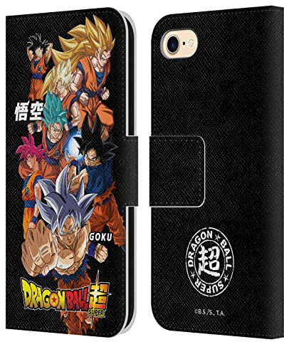 Head Case Designs Offizielle Dragon Ball Super Goku Universe Survival Characters Leder-Wallet-Hülle Kompatibel mit Apple iPhone 7/8 / SE 2020 & 2022