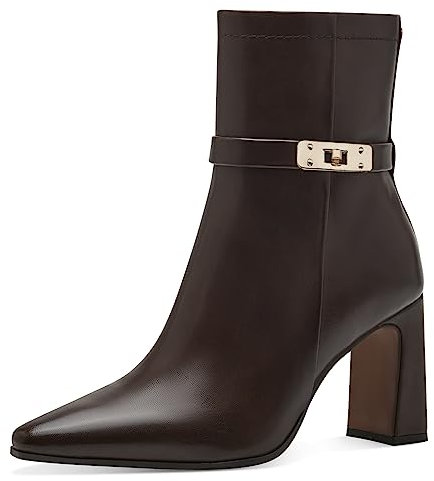 MARCO TOZZI Damen Stiefeletten Spitz mit Absatz Elegant, Braun (Cafe), 40