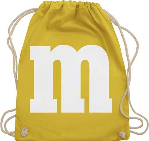 Turnbeutel Rucksack - Karneval Fasching - Taschen - Gruppen M und M Aufdruck I M&M Kostüm Gruppe I MundM & M I MM I Fastnacht I Fasnacht I Fasnet - Unisize - Gelb - rucksäcke jga karnevalsbeutel