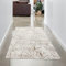 CARPETIA Moderner Schlafzimmer Designerteppich mit glänzenden Ästen abstrakt Creme, 200 cm rund