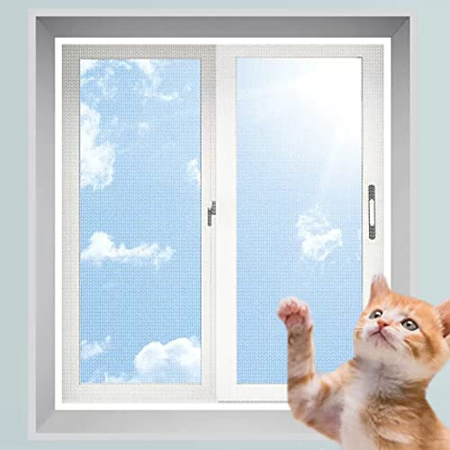 Zanzariera per gatti in rete anti-zanzara, protezione per gatti per la sicurezza dei gatti, reti da balcone antigraffio per gatti (100 x 150 cm, bianco+bianco)