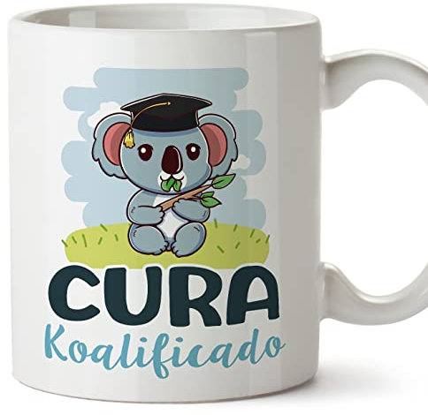 MUGFFINS Tazas para CURA hombre - En Español - Koalificado/koalificada - 11 oz / 330 ml - Regalo original y divertido