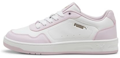 PUMA Damen Court Classy Turnschuhe, Puma White Grape Mist Puma Gold, 37.5 EU