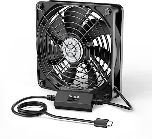 ELUTENG USB C Ventilador 120mm 5V con 3 Velocidades Ajustables, Tipo C Ventiladores de Computadora PC Ventiladors, Silencioso Mini Ventilador Compatible con Portátil/Caja de TV/PS4/Router