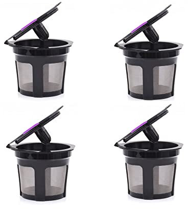 zalati Reusable K Cups 4pcs Coffee Filters Food Grade for Universal Compatible with Keurig 2.0 & 1.0 Brewers