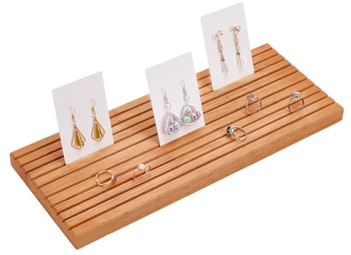 nbeads 10-Schlitz Quilting Lineal Rack, Peru Holz Lineal Rack Quilten 3mm Gitter Lineal Rack Organizer für Lineal Organizer Home Office Schreibtischständer, 35x14x1.9cm