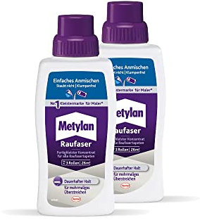 Metylan Raufaser Fertigkleister Konzentrat, Tapetenkleister für Raufasertapete, starker & schnell mischbarer Kleister zur sofortigen Verwendung, 2x500g