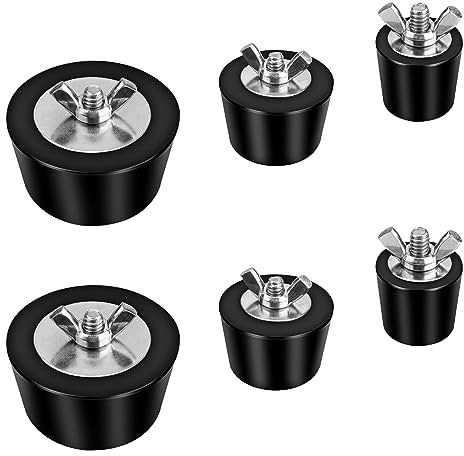 PalpitateC Tappi per l'inverno per piscina, 6 pezzi, in gomma in acciaio inossidabile, 2,5 cm, 3,8 cm e 5 cm, per piscina interrata e fuori terra con vite SS, resistenti, prodotti internazionali