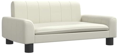 vidaXL Hundebett, Hundekissen mit weicher Polsterung, Hundesofa Hundecouch für kleine Hunde Haustiere, Haustierbett Katzenbett, Creme Kunstleder