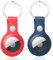 Portachiavi per Airtag in PU Pelle Nepfaivy- Porta per Airtag, Custodia Compatibile con Airtag, Cover per Airtag Apple, Portatile, Anti-graffio, Mantiene un Segnale Forte(Rosso+Blu)
