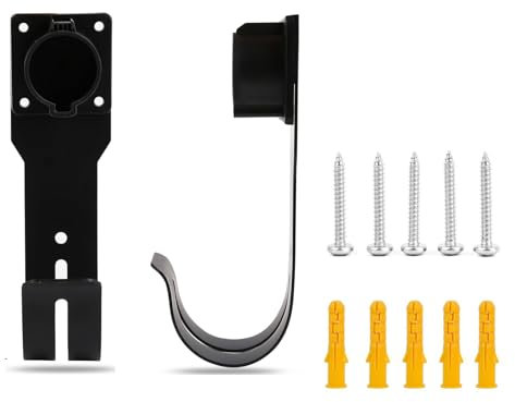 EV Charger Holder Wall-Mount, EV Charging Cable Holder, EV Connector Nozzle Holster Dock for SAE J1772 Connector J-Plug
