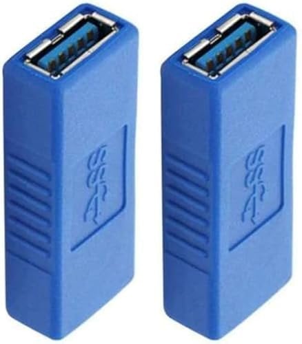 USB 3.0 A Female to Female Converter Adapter, Joiner Coupler Cable with Ease Socket extender, Extend and Connect USB Cables Compatible with PC, Laptop & More