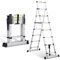 Randaco Échelle télescopique en Aluminium 2,0 m + 2,3 m - Cadre A - 6 + 7 marches - pour réparations de Toit - Taille pliée : 69 cm - Charge maximale : 150 kg