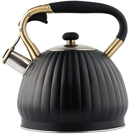 Bouilloire ThéIère 3.5L Sifflet Bouilloire Pour Cuisinière À Gaz En Acier Inoxydable Sifflet Thé Bouilloire Bouteille D'eau Théière Citrouille Forme Thé Bouilloire Bouilloire Vintage