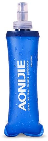 TRIWONDER Soft Flask TPU Botella Blanda de Hidratación Plegable Sin Fugas para Mochila de Hidratación Cinturón Correr Ciclismo Maratón Senderismo (250ml - 1 Pieza)
