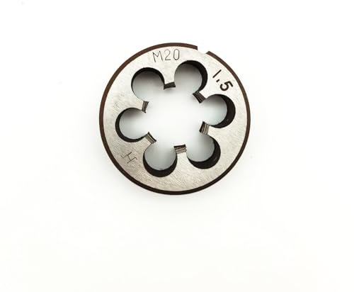 AtticZone M20 x 1,5 metrisches Handgewindewerkzeug, 1,5 mm Teilung, 1 runder Schneideisen, rechte Hand (M20 x 1,5, Schneideile)