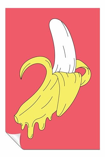 Panther Print Poster Melting Pink Banana, ungerahmt, Bilder für Wände, Schlafzimmer, Wohnzimmer und Badezimmer, 76 x 51 cm