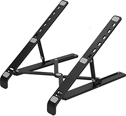 flexman Laptop Stand for Desk, Foldable Aluminum Alloy Computer Stand for Home, Office, Portable Laptop Riser, Cooling Rack for Laptops Under 15.6Inch (Negro)