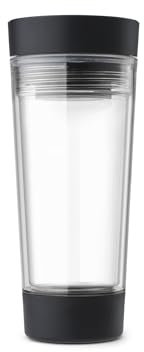 Brabantia - Vaso termo café para llevar Make & Take, A prueba de fugas con tapa Smart Click y compartimento oculto para bolsitas de té, Mantiene la bebida caliente durante 1,5 horas, Dark Grey, 0,36 L