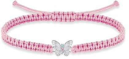 Miss Lovie Armband Schmetterling Kinder Schmetterling Schmuck Silber 925 Nickelfrei Hypoallergen bff Geschenke für Mädchen Kinderarmband Rosa Multicolor