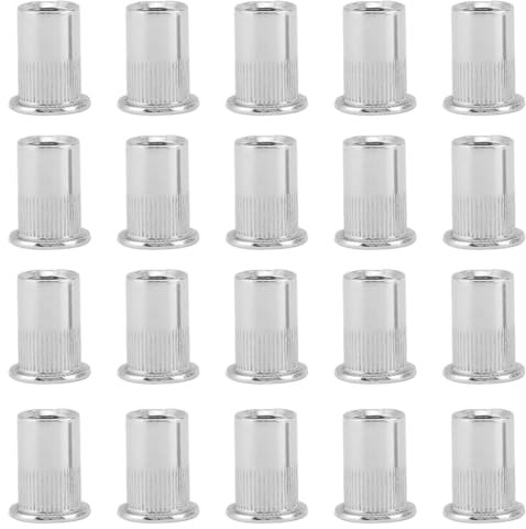 HSKRKOW 50 Pz Rivetto Filettato con Testa Piatta M6 Inserti Filettati in Acciaio Inox Dado a Testa Piatta Rivetto M6 Dado per Inserti in Acciaio Inossidabile per Decorazioni di Mobili