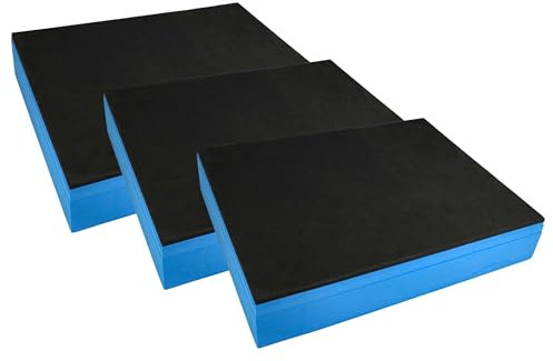 vhbw 3x Schaumstoffeinlage kompatibel mit Bosch Sortimo L-Boxx Werkzeugkoffer - Hartschaum/PE-Schaumstoff, 60 mm Blau