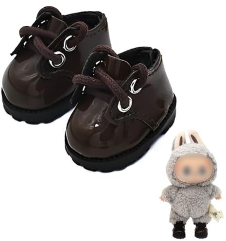 IKOPFLN 1 Paar Puppenschuhe Schuhe (braun) Plüschtier passende Schuhe für 17cm Puppe, sitzend und stehend, Plüschtier Nicht enthalten