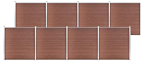 Fasba Gartenzaun WPC Sichtschutzzaun Lamellenzaun Windschutz Sichtschutz Zaun Steckzaun Systemzaun Garten 1391x186cm Braun Aluminiumstange