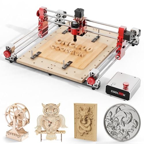 CNC Fräsmaschine, 3 Achsen CNC fräse, CNC Fräsmaschine Metall mit 42 Stepper Motor, Arbeitsbereich 400×400×80mm, CNC Fräse Gravur Gerät für Holz, Acryl, Carbon Fiber