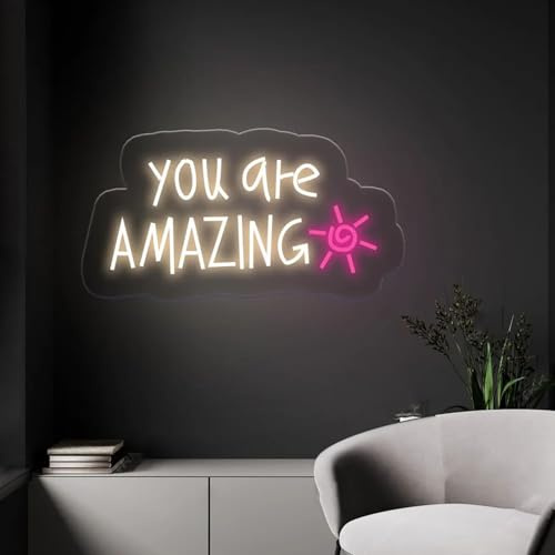 Xusdamyj You Look Amazing Neon Schild, Home Art Dekoration, Tolles LED Licht, handgefertigtes Schild für Shop Store Bar Nachtclub