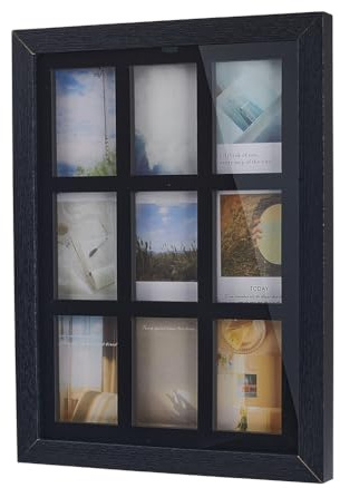 UNICRAFTALE Sammelkarten Displayrahmen 9 Karten Baseballkarten Vitrine | UV-Schutz,Wandmontage,Schwarz,Holzrahmen,40x33x3cm,Acryl Schutz,passend für Basketball Fußball Hockey Standardkarten