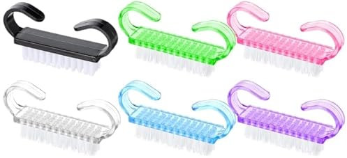 6 Pièces Brosse à Ongles, Brosse Ongles Main en Plastique, Brosses à Ongles à Manche, Brosse a Ongles pour Nettoyage Ongle et Pied, Outil Manucure pour Pinceau Nail Art