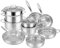 Stainless Steel Pots and Pans Set – 17pcs Cookware with Glass Lids – Induction Hob Pot Set – Cooking Saucepan Pots & Frying Pan Set – by Nuovva