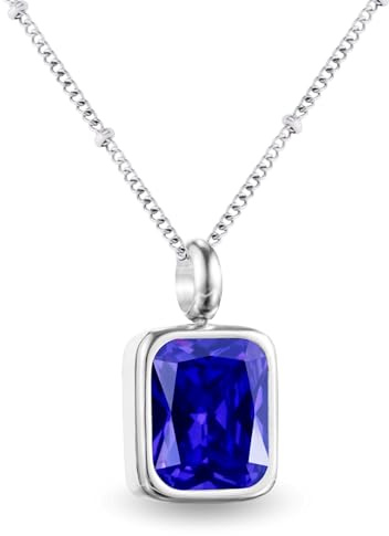 PERSONOVA Geburtsstein Kette Damen abnehmbar 12 Monatssteine mit Bedeutung 18K vergoldete Halskette in Gold Roségold Weißgold Geschenkidee für Frauen Mädchen zu Geburtstag Valentinstag
