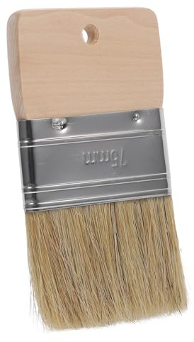 Parliky Natural Bristle Wood Handle Brush for Beach Sand Removal and Furniture Painting Ergonomic Grip Brush for Artistic Chalk Gloss and Emulsion Paint Applications