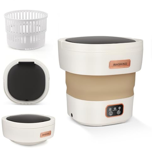 Machine à laver portable, 15 L mini machine à laver avec panier d'essorage, petite machine à laver avec 3 modes de nettoyage pour sous-vêtements, vêtements de bébé, chaussettes