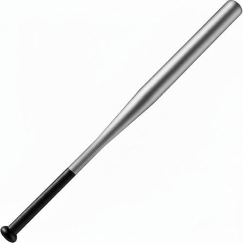 Mazza da Baseball in Acciaio 71cm Rinforzata Super Resistente Peso 1Kg Nera, Color Argento o Rossa con Grip (Grigio-New)