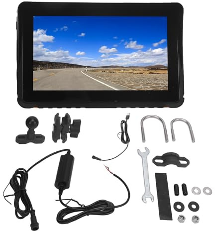 Navigatore GPS per moto Touch screen IPS HD da 7 pollici con supporto wireless CarPlay e Android Auto, navigatore Bluetooth impermeabile IPX7 per pianificazione del percorso in