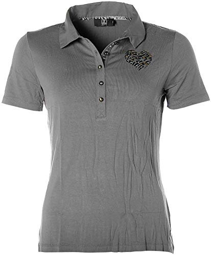 JETTE® Joop Polo T-Shirt Poloshirt Glitzer Strass Dunkelgrau 40