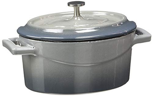 Ollas Agnelli cocción Lenta Oval Cazuela con Dos Asas, de fundición Gris, Gris, 0.4 litros