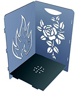 ARTTEC Feuersäule (Front-Feuer) - hochwertige Gartendeko aus Metall - Edelstahl Deko für Garten, Balkon & Terasse - Metall Deko zum Aufstellen - Made in Germany