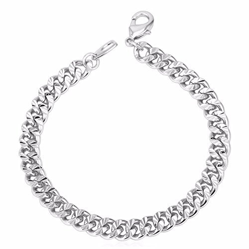 Hanessa Schmuck Arm-Band Arm-Kette Herren-Schmuck Platiniert in Silber Geschenk zu Weihnachten für den Ehe-Mann/Freund/Männer