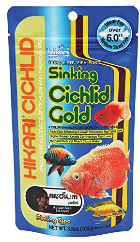 Hikari Food Cichlid Gold Sinking Medium Pellet Stabilized Vitamin C Meal 3.5 oz