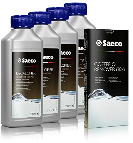Reinigungsset Philips Saeco 4x Entkalker 250ml & 1x Kaffeefettlöser