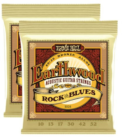 Ernie Ball Earthwood Rock & Blues acoustic guitar strings 10-52 (2 PACKS)