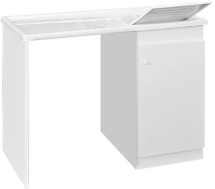 Dianhydro Lavatoio + coprilavatrice Vasca in Resina 60x108x90cm DX, Bianco, Standard