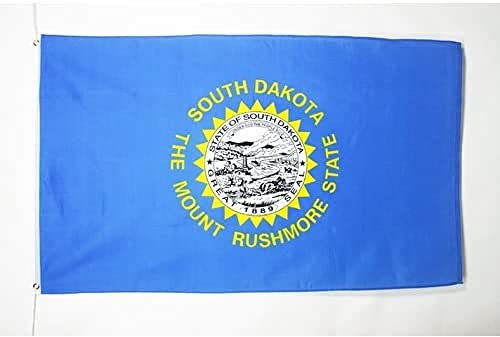 AZ FLAG - Flagge South Dakota - 90x60 cm - Bundesstaat South Dakota Fahne 100% Polyester mit Messing-Ösen - 50g