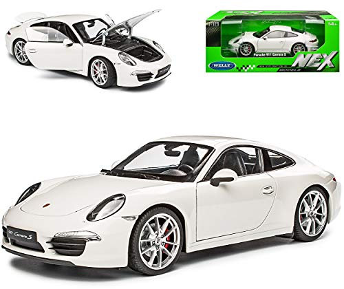 Welly Porsche 911 991 Carrera S Coupe Weiss Ab 2012 1/18 Modell Auto